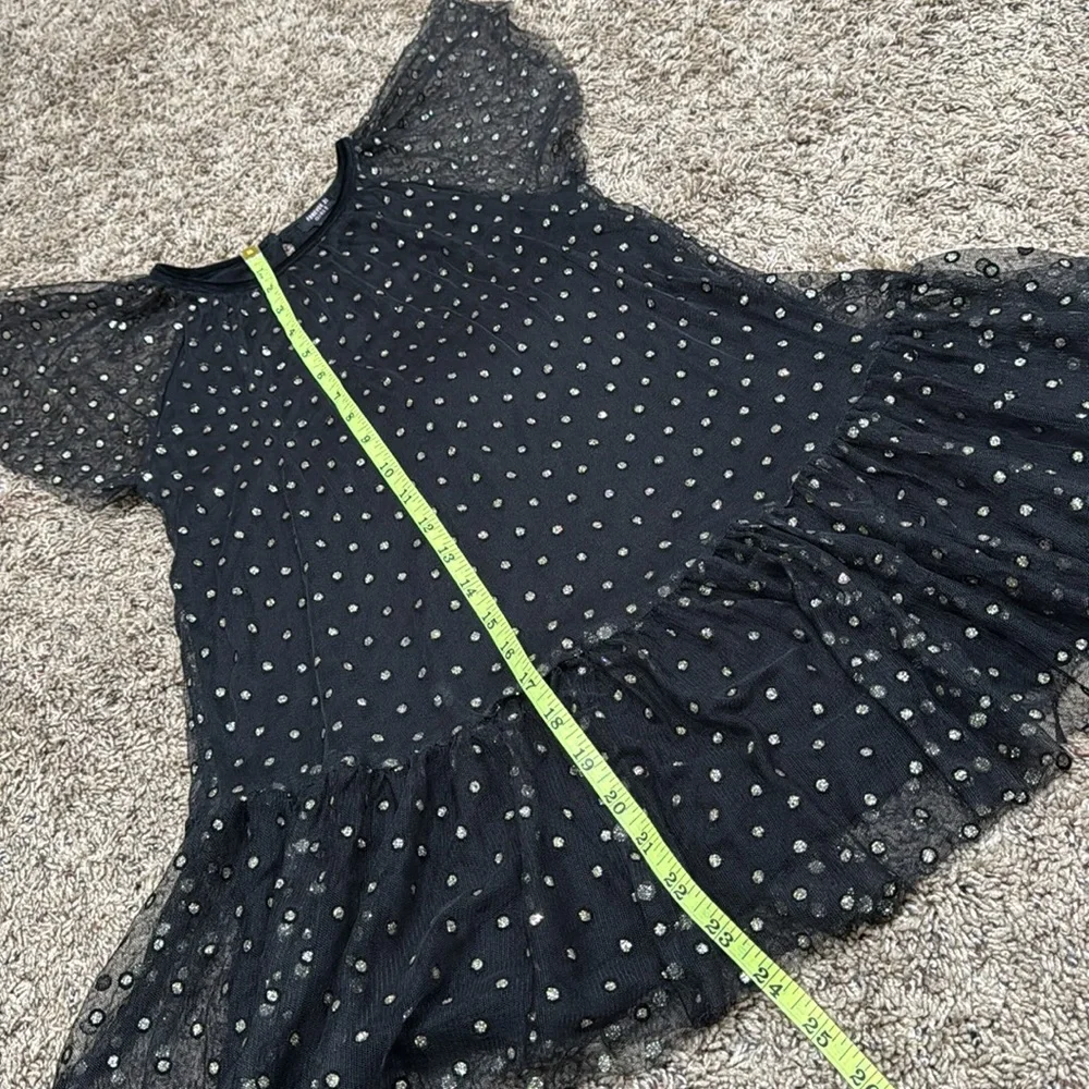 Forever 21 Kids Holiday Gold Polka Dots Dress Size 7/8